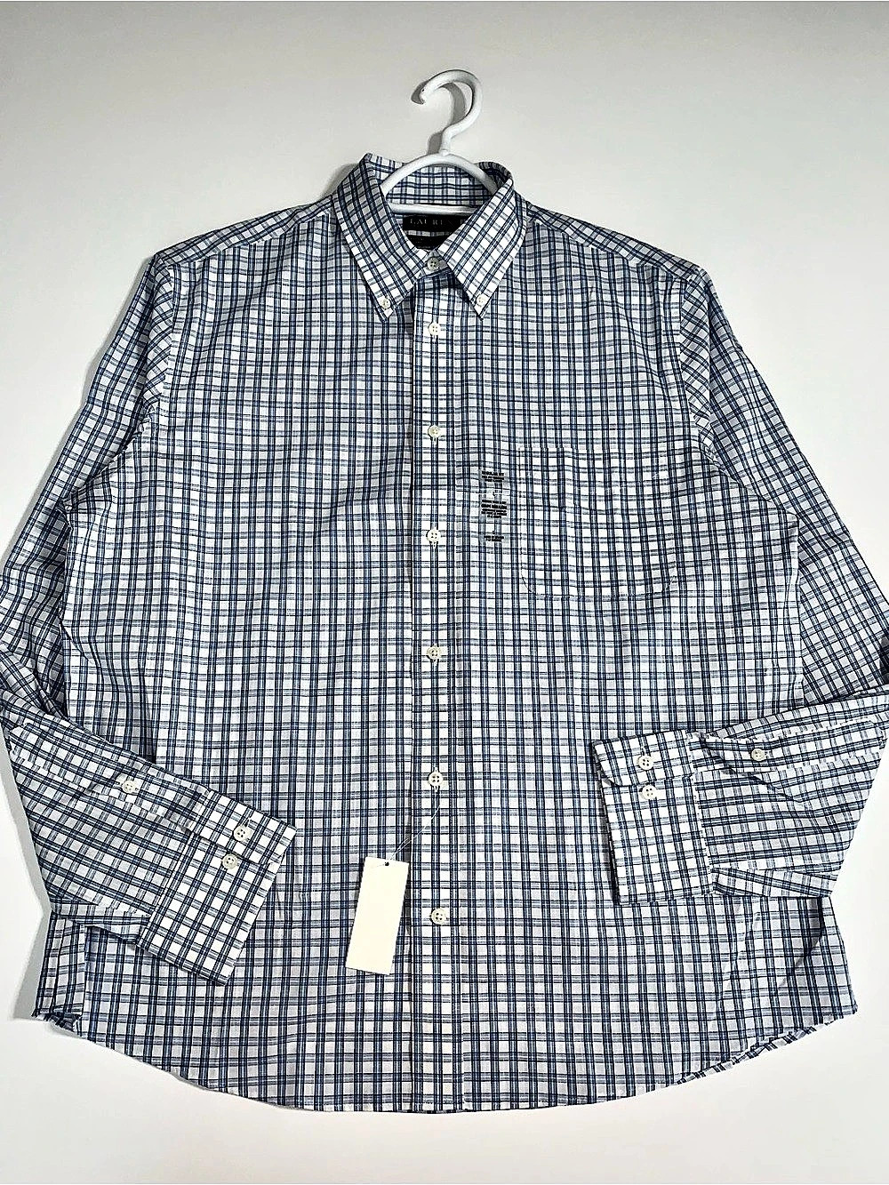 Lauren Ralph Lauren Plaid Button Down in Blue & White Size L NWT - Picture 2 of 10